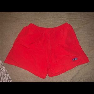 Red Patagonia swim shorts